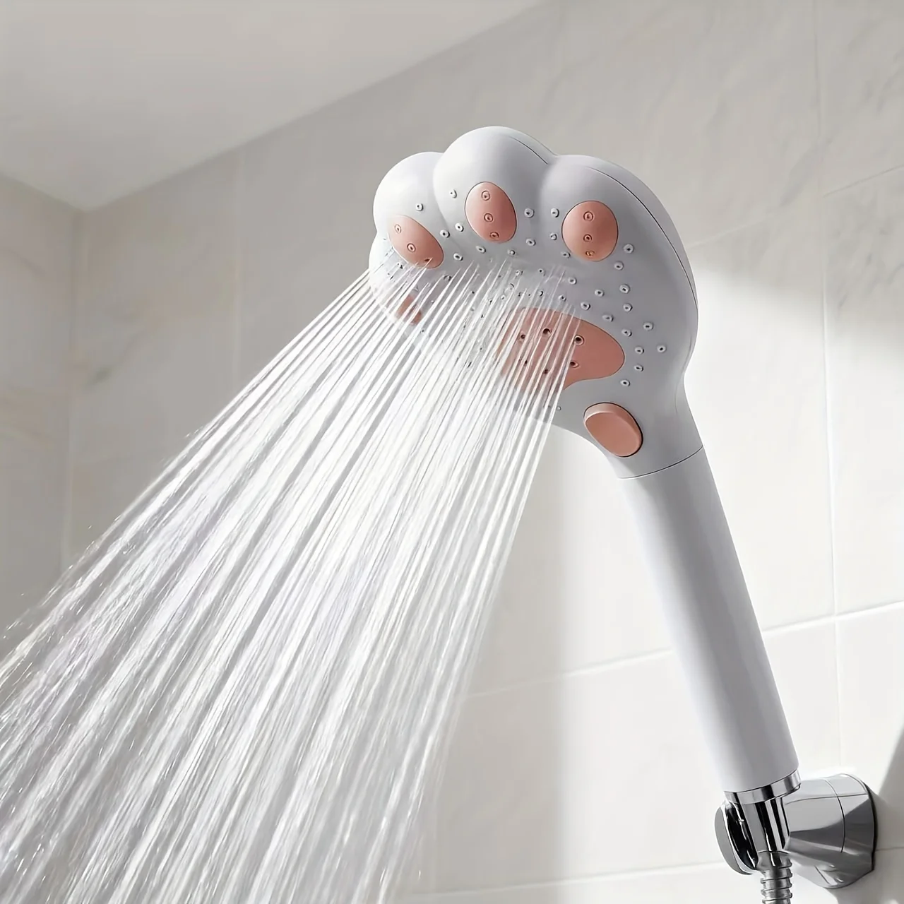 High Pressure Filter Shower Head Cute Cat Paw 3-mode Adjustable Spray Rain Water Saving Faucet Showerheads Bathroom Accessories