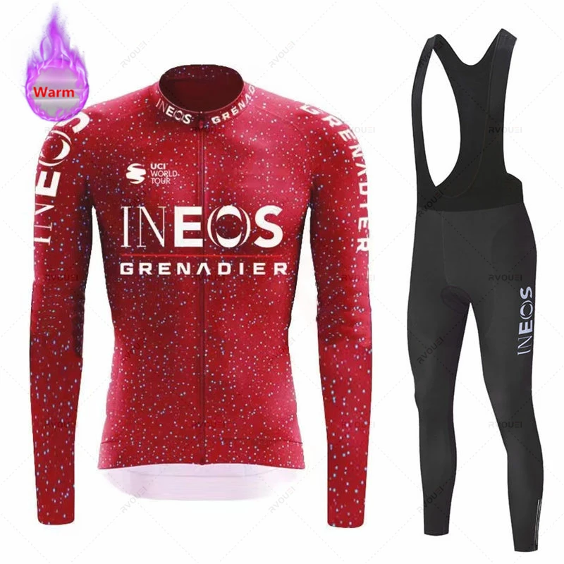 New Ineos Grenadier Team Winter Cycling Clothing Thermal Fleece Bicycle Jersey Set MTB Clothes Road Bike Uniforme Ropa Ciclismo