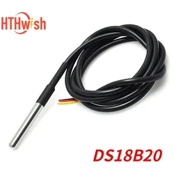 1PCS Waterproof DS18B20 Thread Temperature Probe Temperature Sensor Stainless Steel Package 1m 2m 3m 18B20 wire  For Arduino