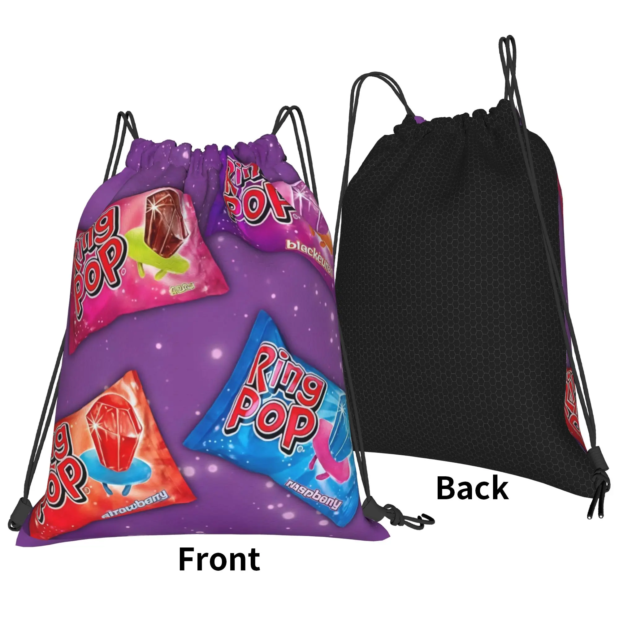 bBazooka Ring Pop Colorful Candy Portable Hiking Riding Gym Drawstring Storage Sporty Backpacks