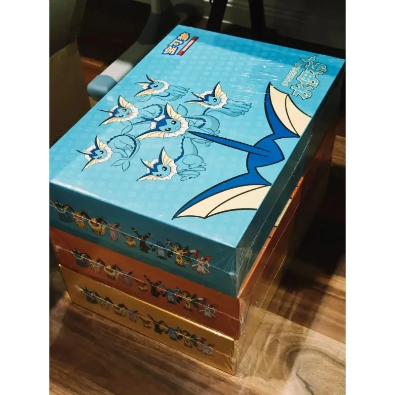 Caja de regalo Original Pokemon Eevee Evolution Ultra avanzada, PTCG chino, Anime Jolteon Vaporeon Flareon, tarjetas de juguete coleccionables, regalos