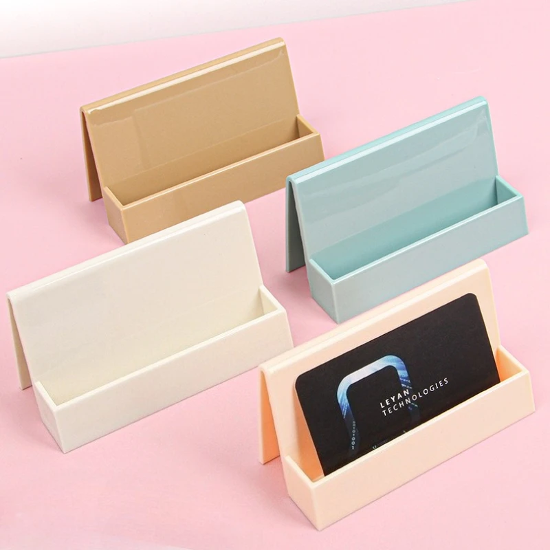 

Minimalist Plastic Business Card Holder Simple Desktop Card Organizer Case for Office Card Storage Box Display Stand Shelf