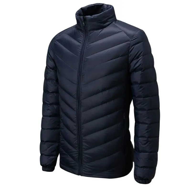 Chaquetas finas de plumón de pato para hombre, Parka cálida a prueba de viento, abrigo informal de invierno, impermeable, ultraligero, 90%