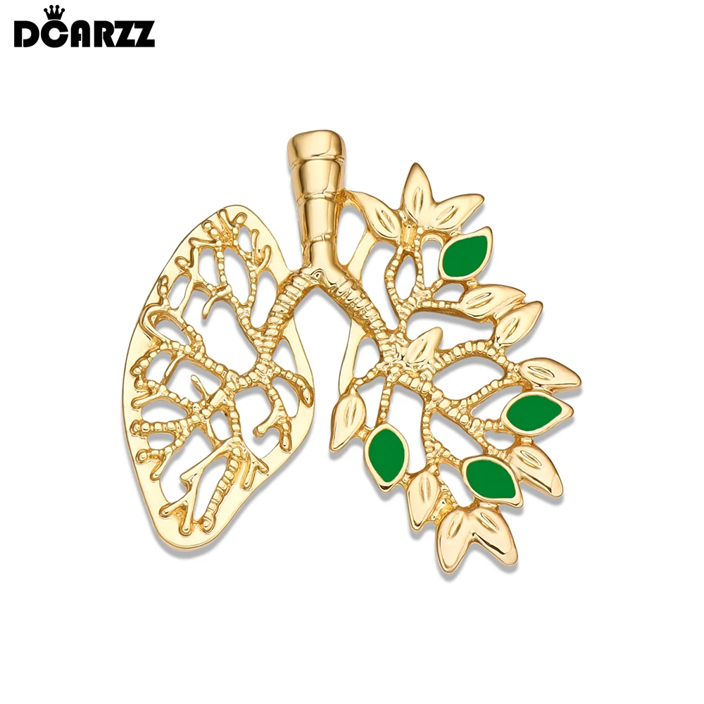 DCARZZ Medical Respiratory Hollow Lung Brooch Creative Design Lapel Backpack Medicine Badge Jewelry for Doctors Nurse