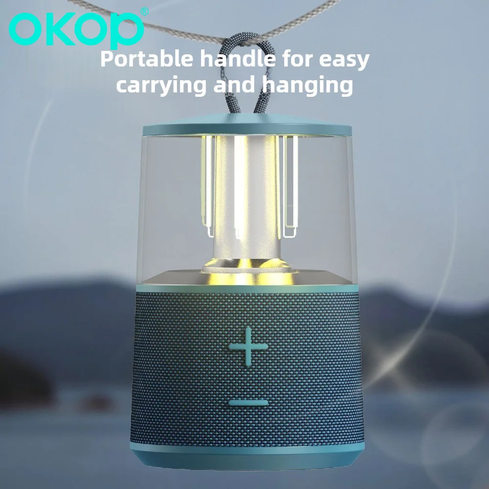 

OKOP Bluetooth speaker, outdoor camping light, mobile and convenient subwoofer, home desktop multifunctional LED music party USB