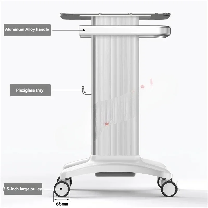 Beauty Equipment Cart Trolley Beauty Salon Rolling Trolley Acrylic Table Cart Small Bubble Medical Cart 360° Rotatable