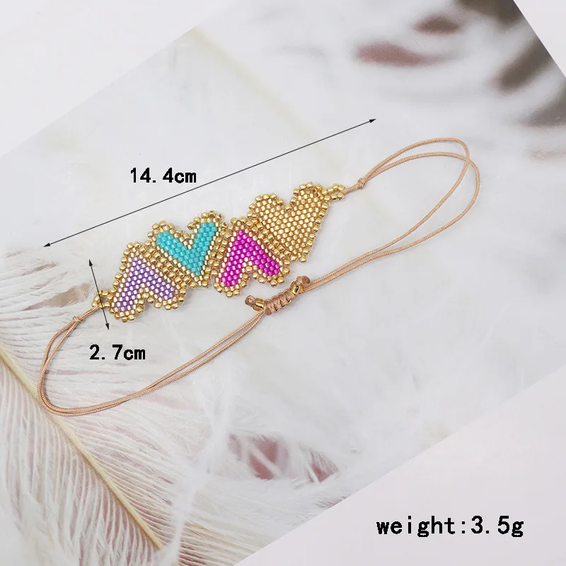 New colorful opposite love miyuki bracelet bohemian adjustable hand-woven beach bracelet for women