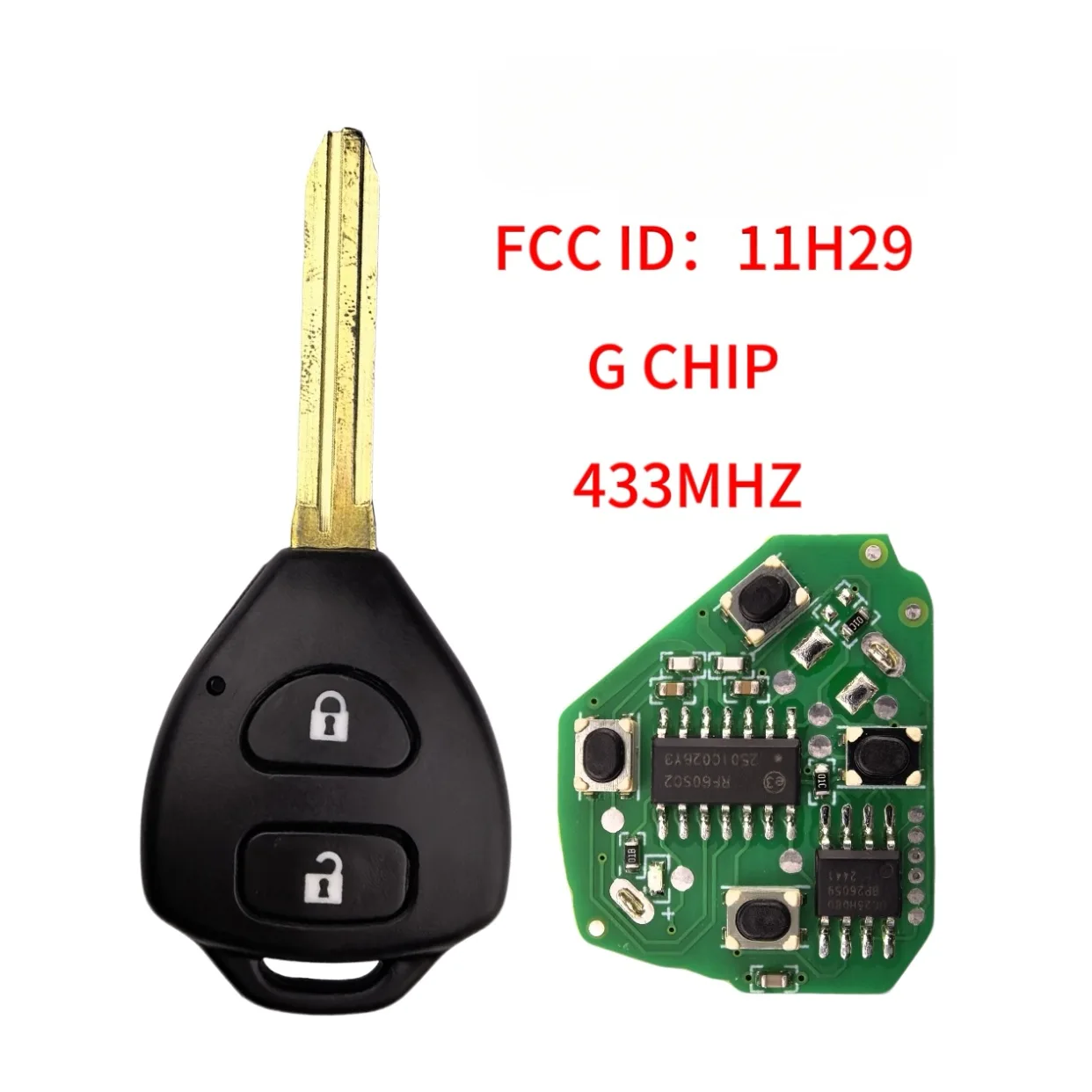 Jingxin FCC:11H29 Für Toyota RAV4 Corolla Europa 2006 2007 2008 2009 2010 2-Tasten Smart-Fernbedienung Autoschlüssel 433Mhz 4D67/G Chip – Detail 2
