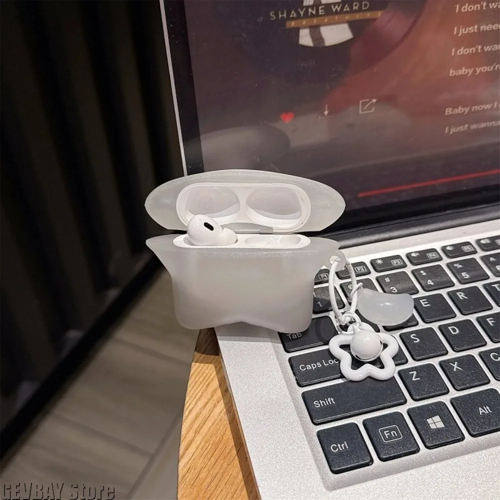 Świecące, półprzezroczyste etui w kształcie gwiazdy na Apple Airpods 1 2 3 4 Pro2, bezprzewodowe etui na słuchawki, pudełko ładujące do Airpods Pro3 z zawieszką. — zdjęcie produktu 4
