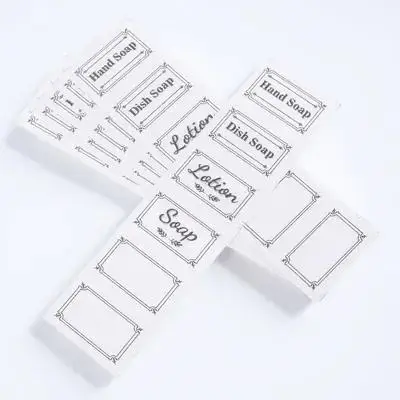 

6pcs Waterproof Soap Labels Transparent Hand Soap Stickers For Glass Bottle Bathroom Dispenser Self-Adhesive Removable