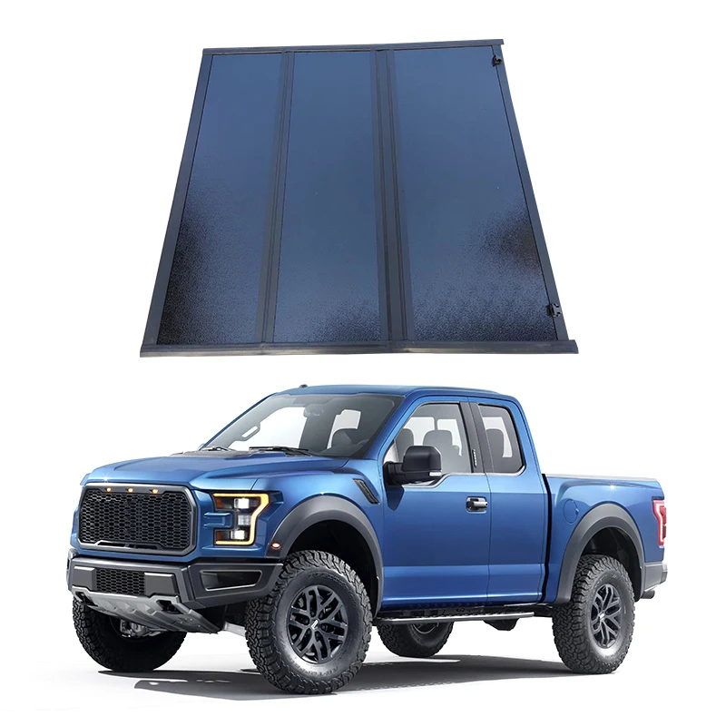 Pickup Truck High Quality Accessories Aluminum Tonneau Cover Hard Tri-Fold Embedded Cover For Ford F250 6.7ft