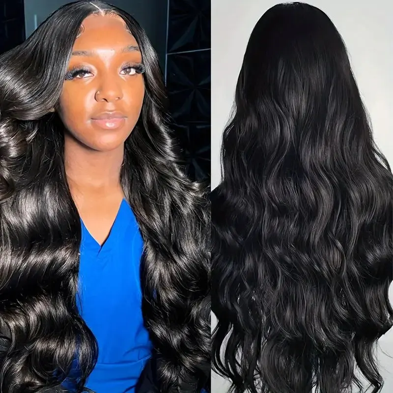 Rosabeauty HD Body Wave Nature Color 13X6 Transparent Lace Frontal Wig 13X4 Front Human Hair Glueless Wig 250 Density