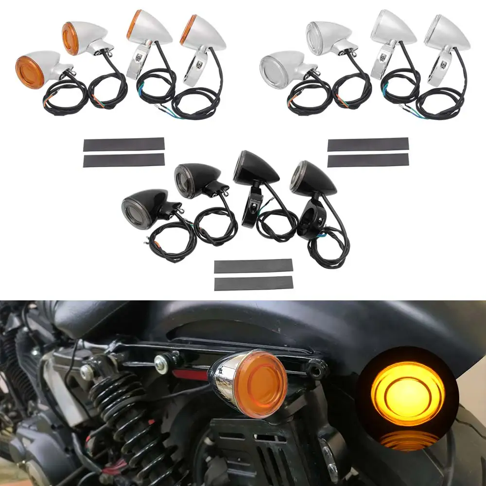 2 Pair Motorcycle LED Turn Signal Lights For Harley Sportster XL 883 1200 Iron 48 Roadster Dyna Low Rider Softail FXSTC 1982-21