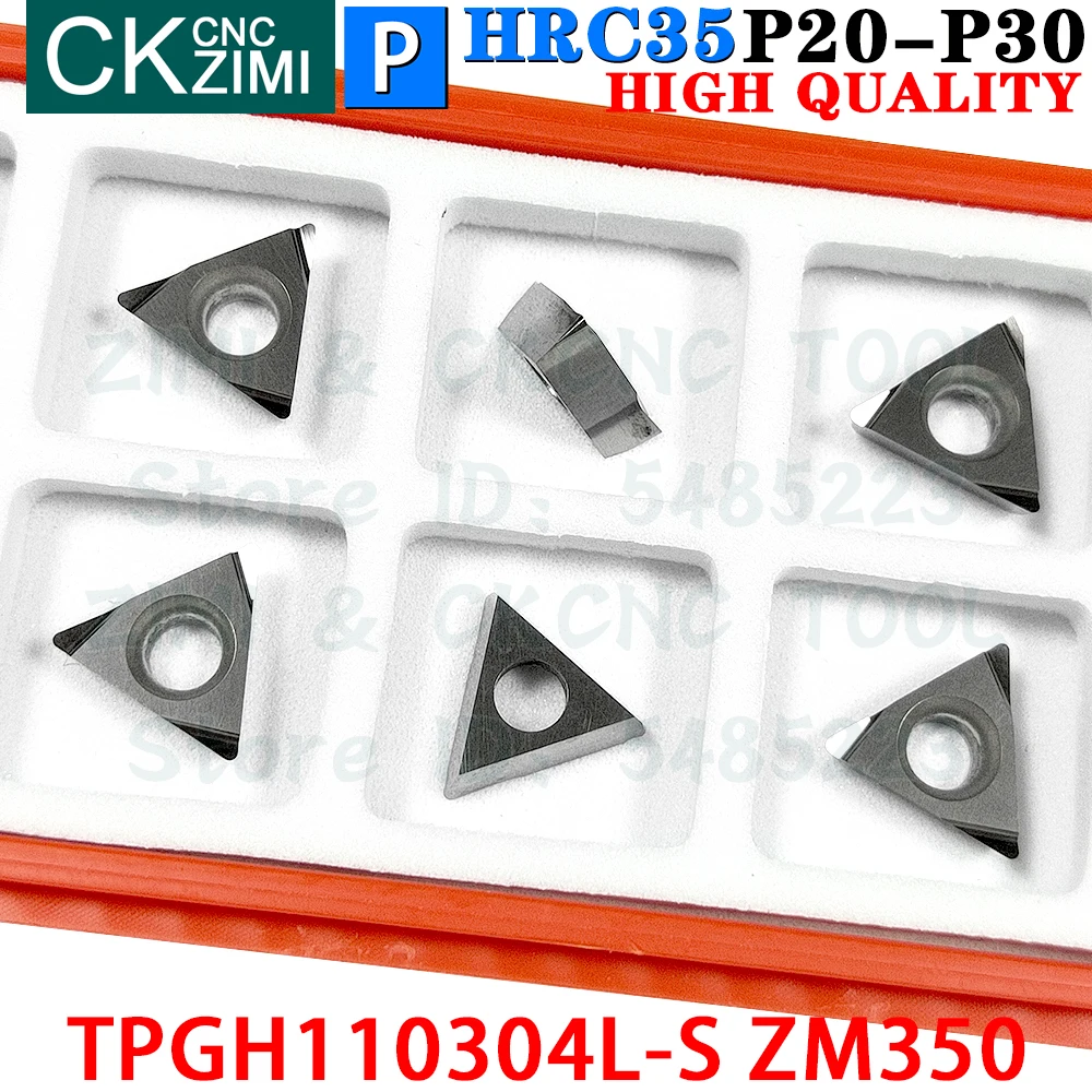 10 قطع TPGH110304L-S ZM350 TPGH 110304L S ZM350 إدراجات سيرميت غرامة أدوات إدراجات مملة أداة قطع مخرطة معدنية باستخدام الحاسب الآلي للصلب