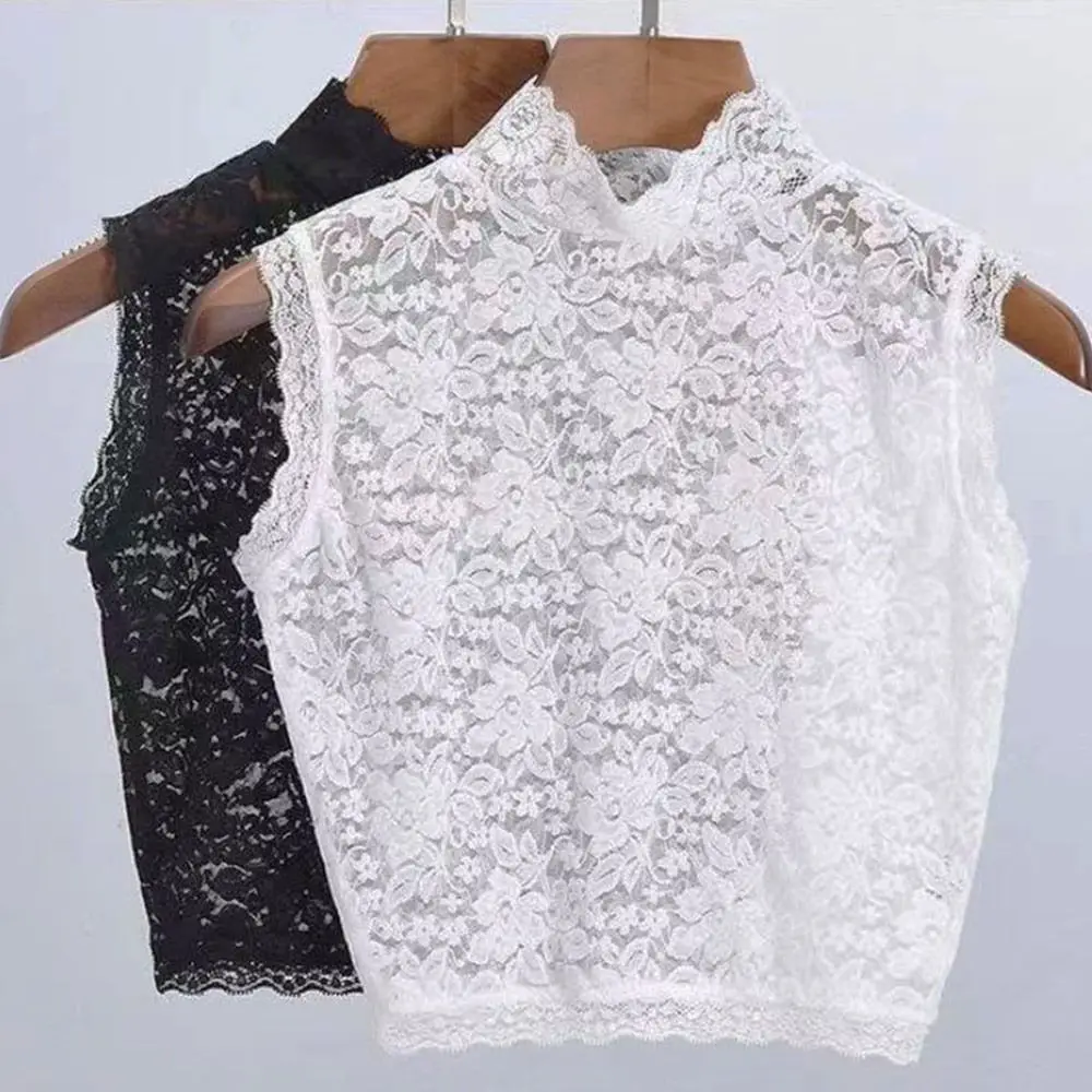 Fake Collar Blouse Shirt Removable Collar White Black Lace Floral Women Detachable False Collar Tie Sweater Decoration