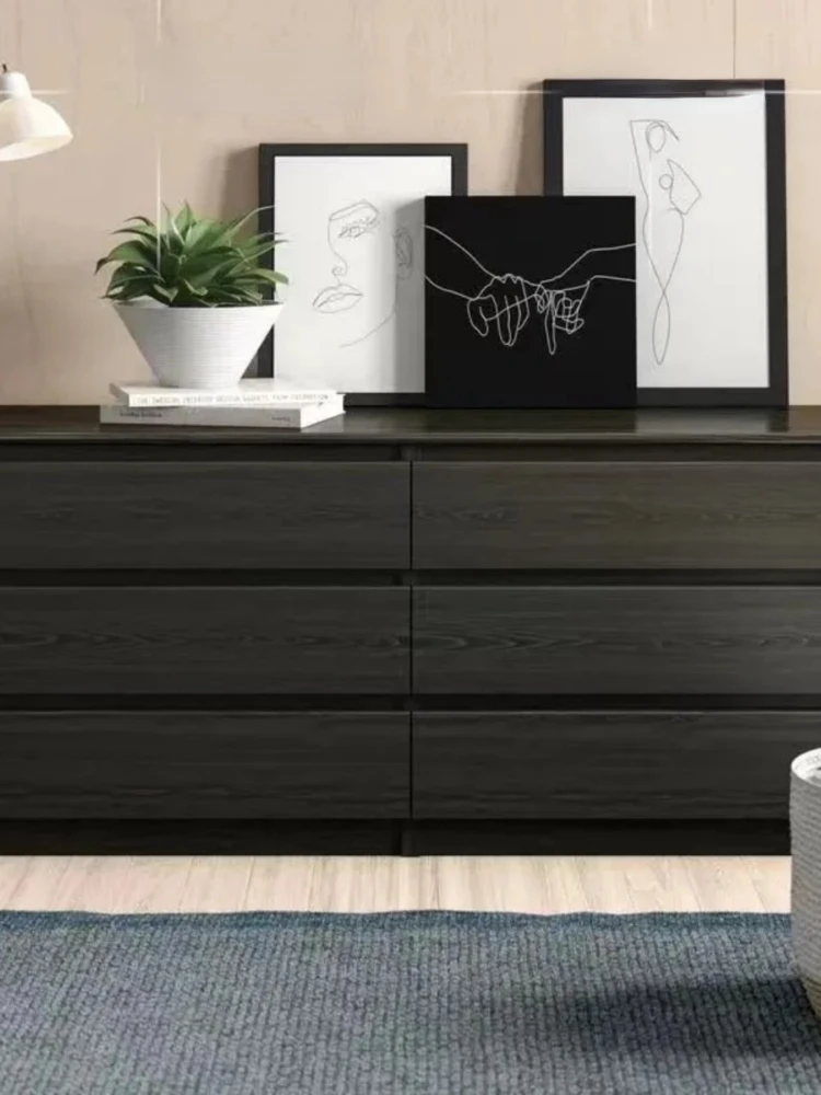 Black chest of drawers Storage cabinet, chest of drawers, simple modern chest of drawers