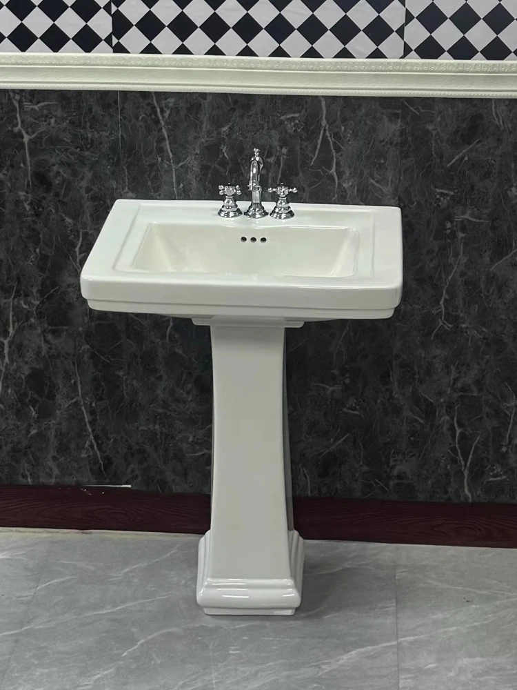 

Американская керамическая раковина-колонна в стиле ретро, европейская классическая раковина для умывания