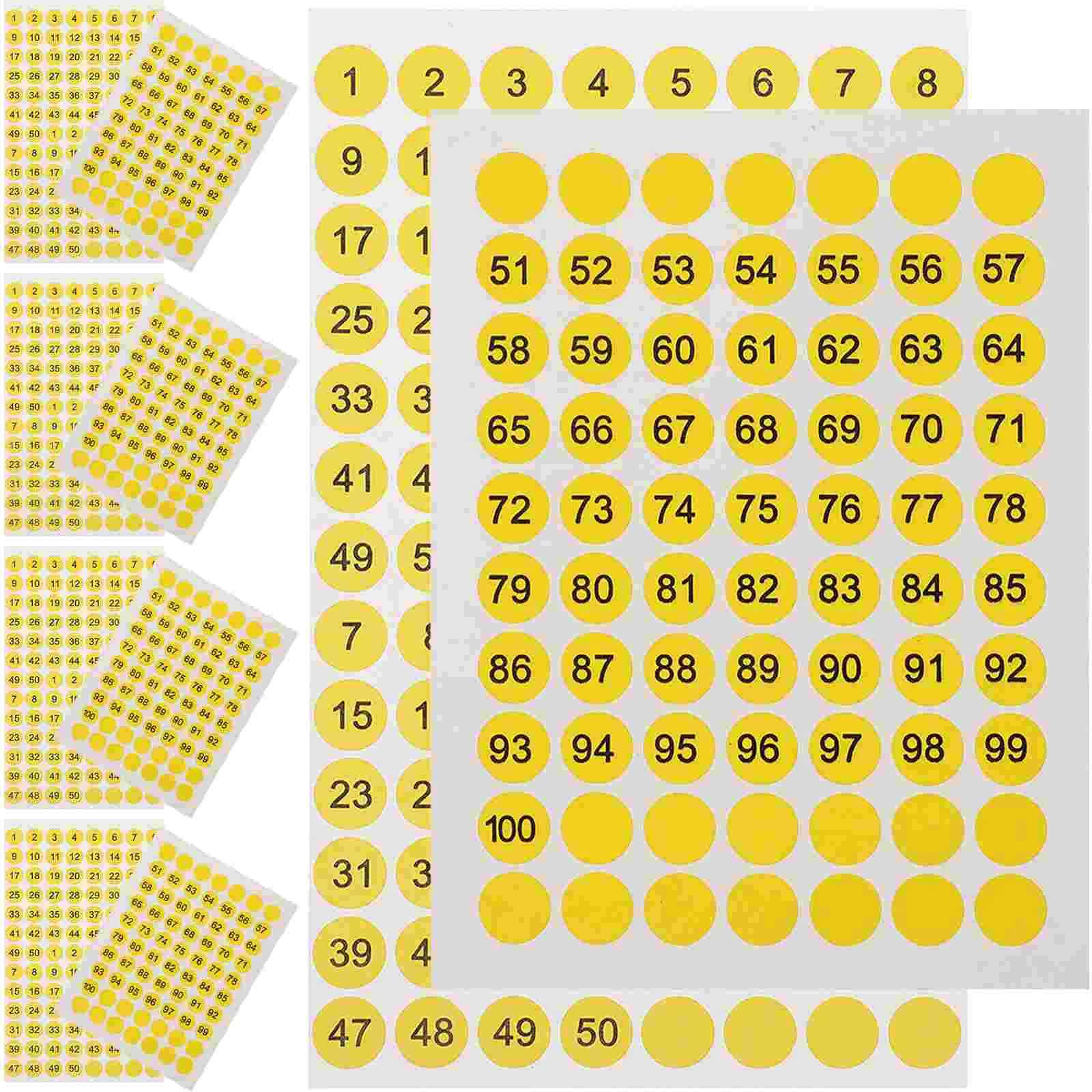 10 Sheets of Round Digital Stickers Multi-function Number Sticker Number Labels Stickers numbered stickers