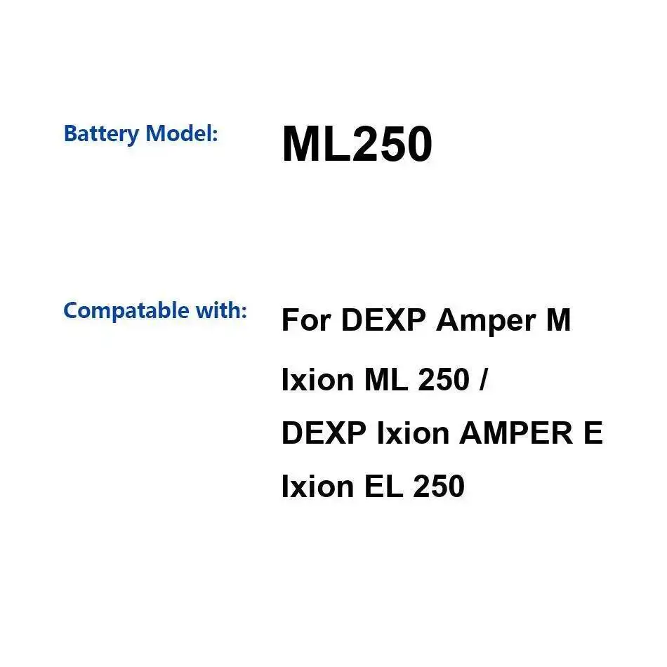 

Premium Replacement ML250 5200Mah For Dexp Ixion Amper M E Mobile Phone Battery