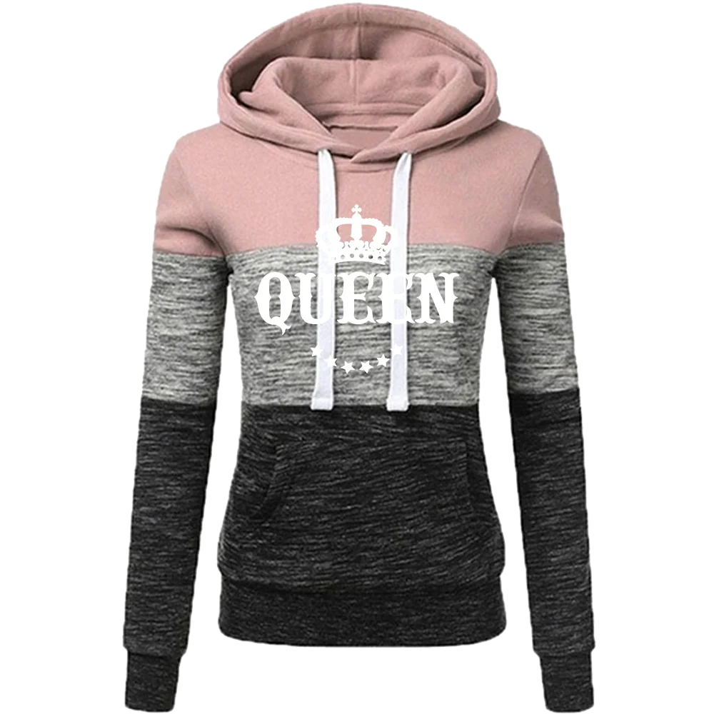 Women Queen Print Clothing Graphic Hoodies Sweatshirts Pullovers Sweatpants Women Pants Trousers Elegant Pants and Hoodie Set