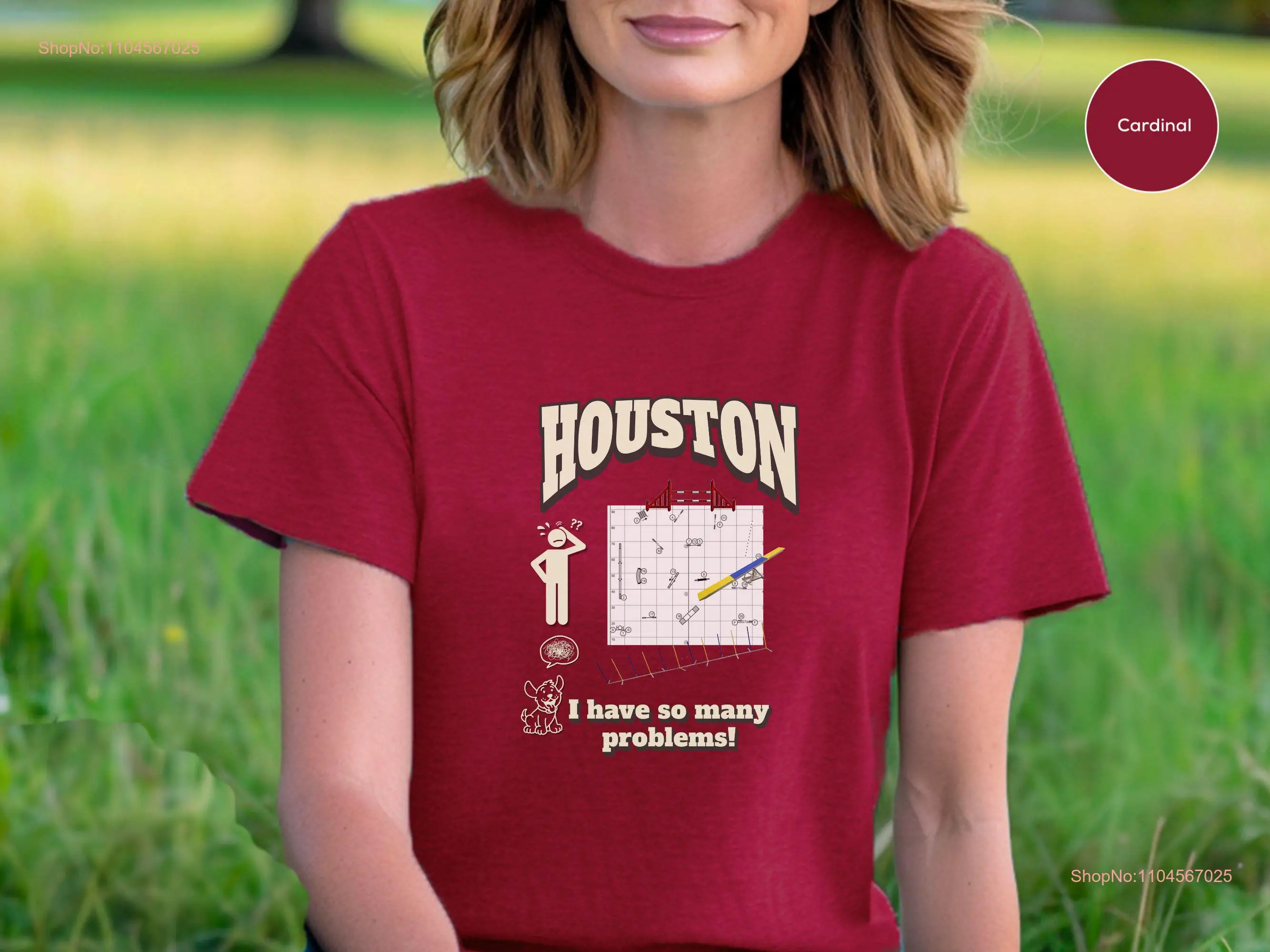 

Футболка «Веселая собака ловкость», супер мягкая футболка «Хьюстон, у меня так много проблем», легкий хлопок, размер унисекс, забавный юмор