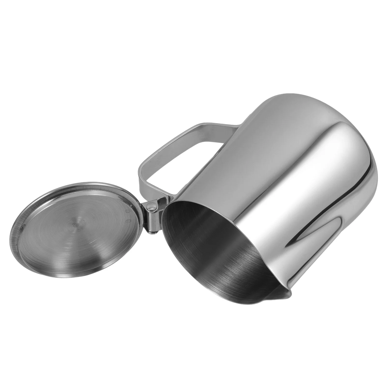 

1 шт., чашка для молока из нержавеющей стали, латте, дизайн с острым ртом, 350 мл, утолщенный вспениватель молока для кофе, легкое наливание, хранение