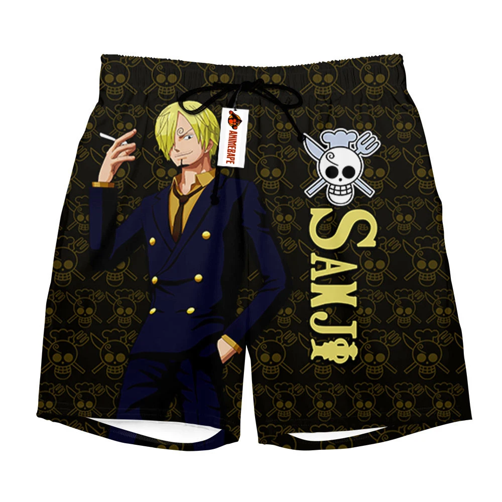 

Новые мужские шорты 2026 года с принтом «Голова шефа Санджи» из японского аниме One Piece, быстросохнущие, для уличной моды, тренировок в спортзале и занятий спортом
