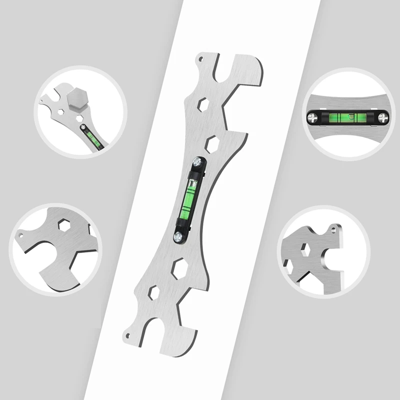 A36T-Multifunctional Bathroom Wrench Bend Angle Leveling Wrench Shower Faucet Installation Ruler Distance Measuring Tool