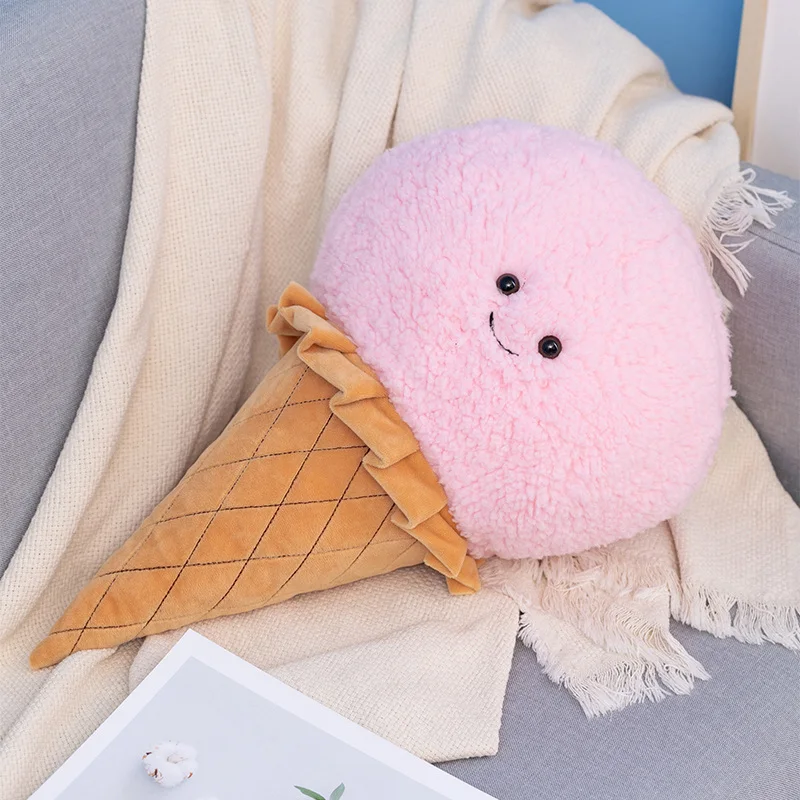 46x28cm helado Plushie postre comida muñeca lindo juguete para muñeco de peluche almohada colorida para niños decoración de regalo de cumpleaños