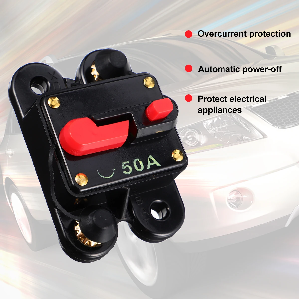 

1pc Self-Recovery Fuse Holder Car Circuit Breaker Resettable Auto Durable Alloy Compact Design Automotive Inverter