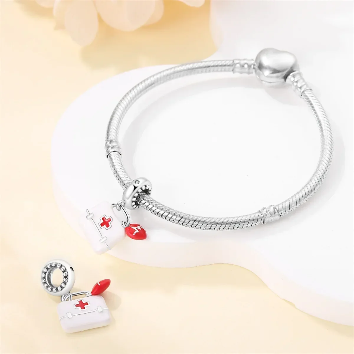 Design style cross-border express sale copper-gold-plated professional doctor pendant bead bracelet necklace DIY