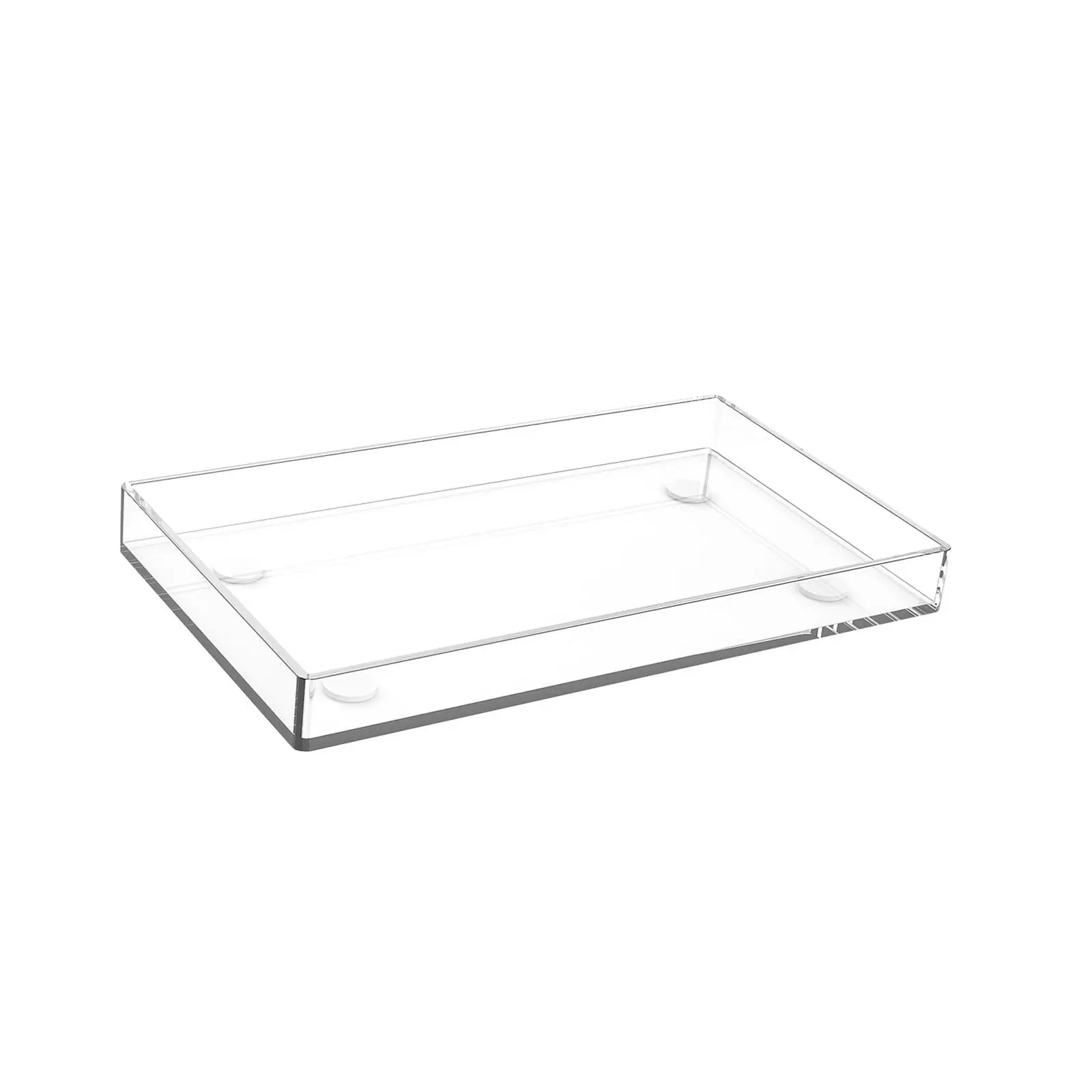 

Clear Acrylic Tray Home Bathroom Organizer Tea Coffee Dessert Plate Kitchen Countertop Serving Tray for Home Hotel Food Storage