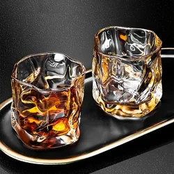 1pc 200ML Premium Whisky Glasses Set An Irregular Twisting Glass Cup Ideal Scotch Bourbon Stylish Home Decor and Gift for Men