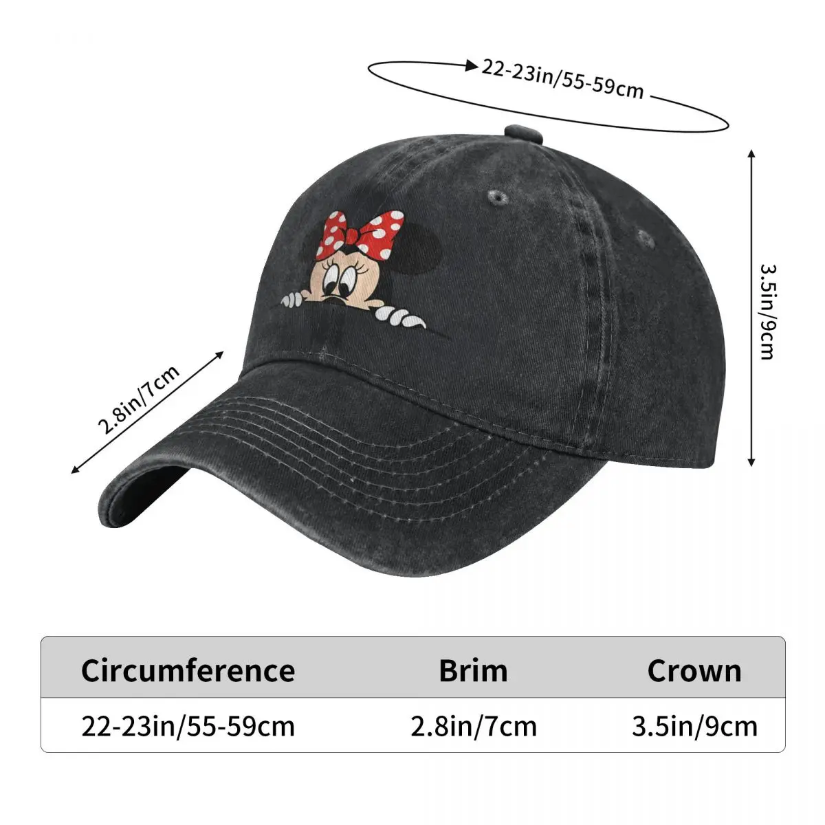 Mickey Mouse Lovely Cartoon Minnie Baseball Cap Animation Running Hippie Dropshipping Trucker Dad Hat Unisex Teens Snapback Cap