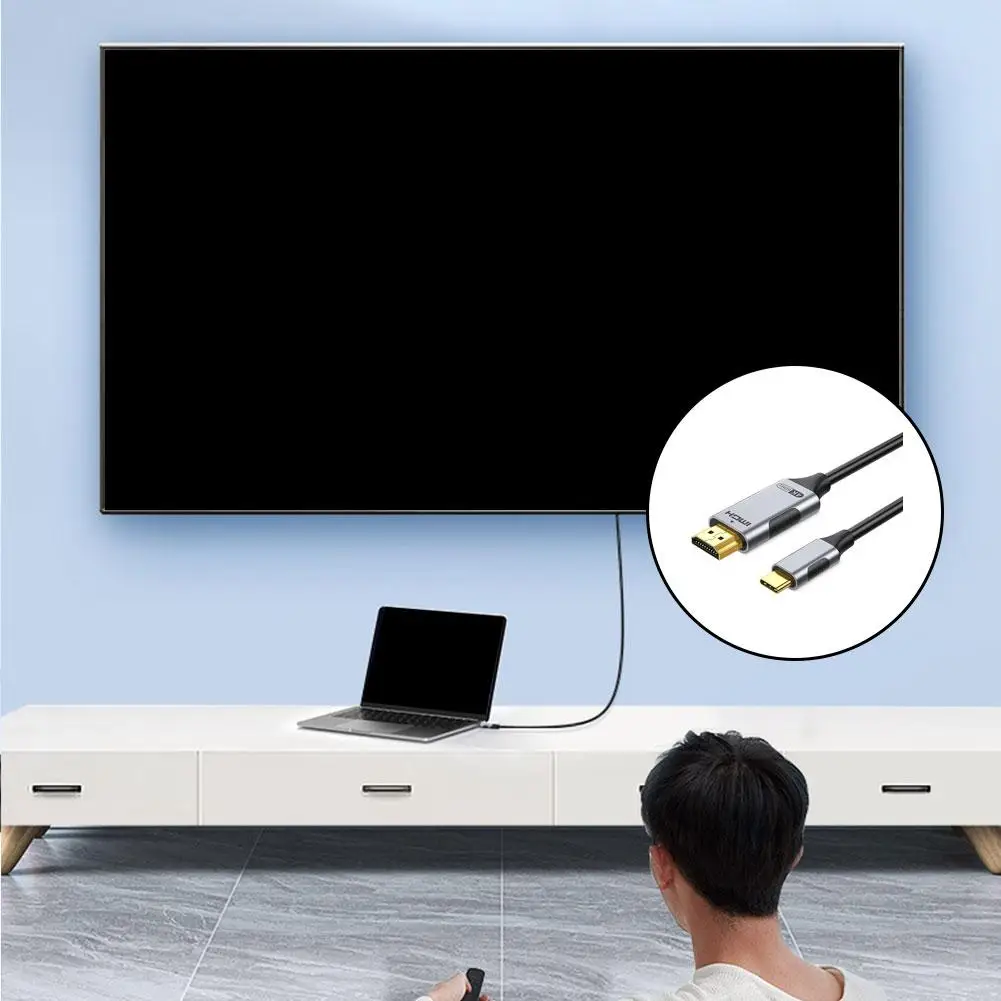 4K 30/60HZ 2m Type-C To HDMI Compatible 4K Android Phone, Tablet, TV Monitor, Projector, Projection Cable Adapter Converter view 5