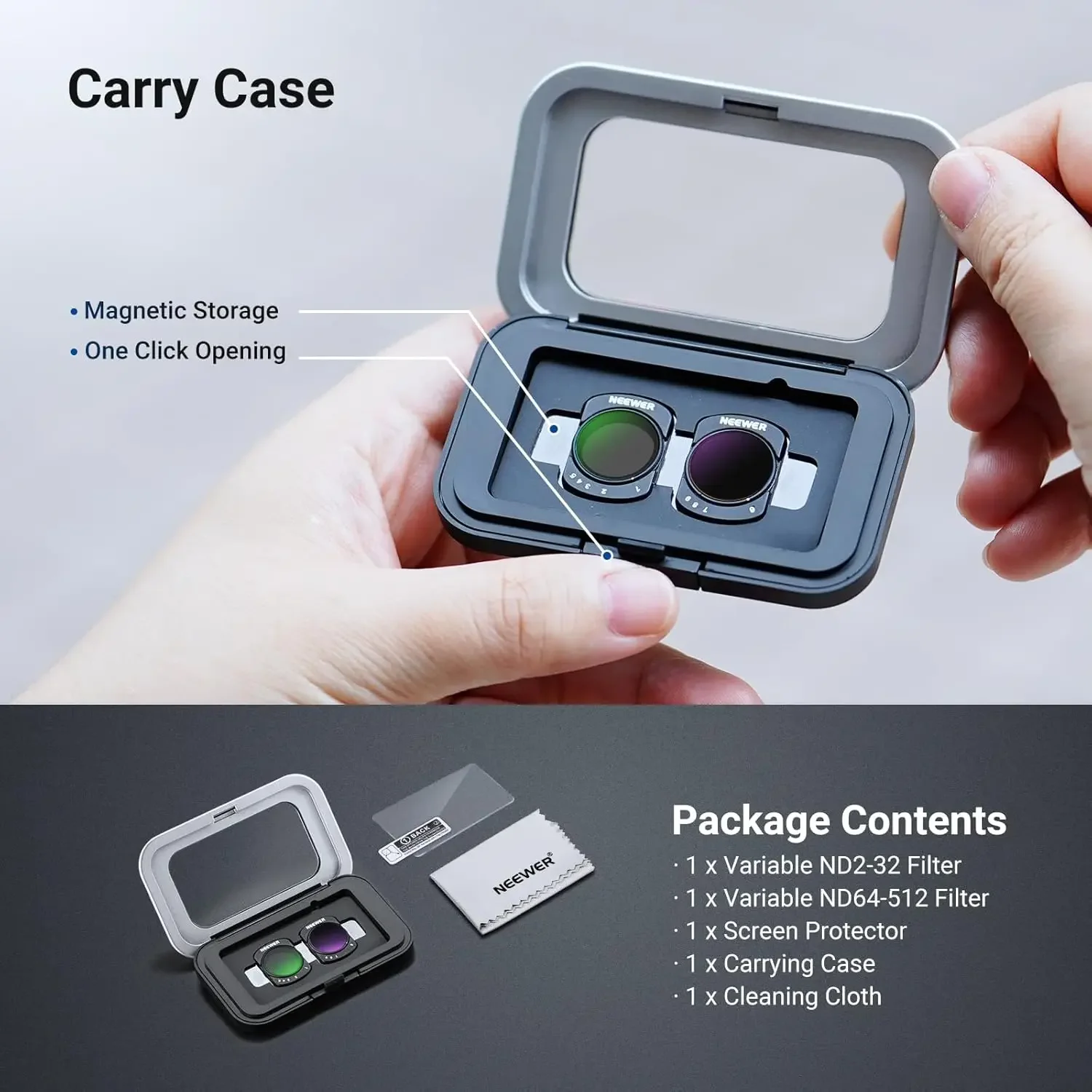 مجموعة مرشحات ND متغيرة جديدة لـ DJI Osmo Pocket 3، المغناطيسي ND2-32 وND64-512 مرشح عدسة كاميرا الحركة المحايدة الكثافة