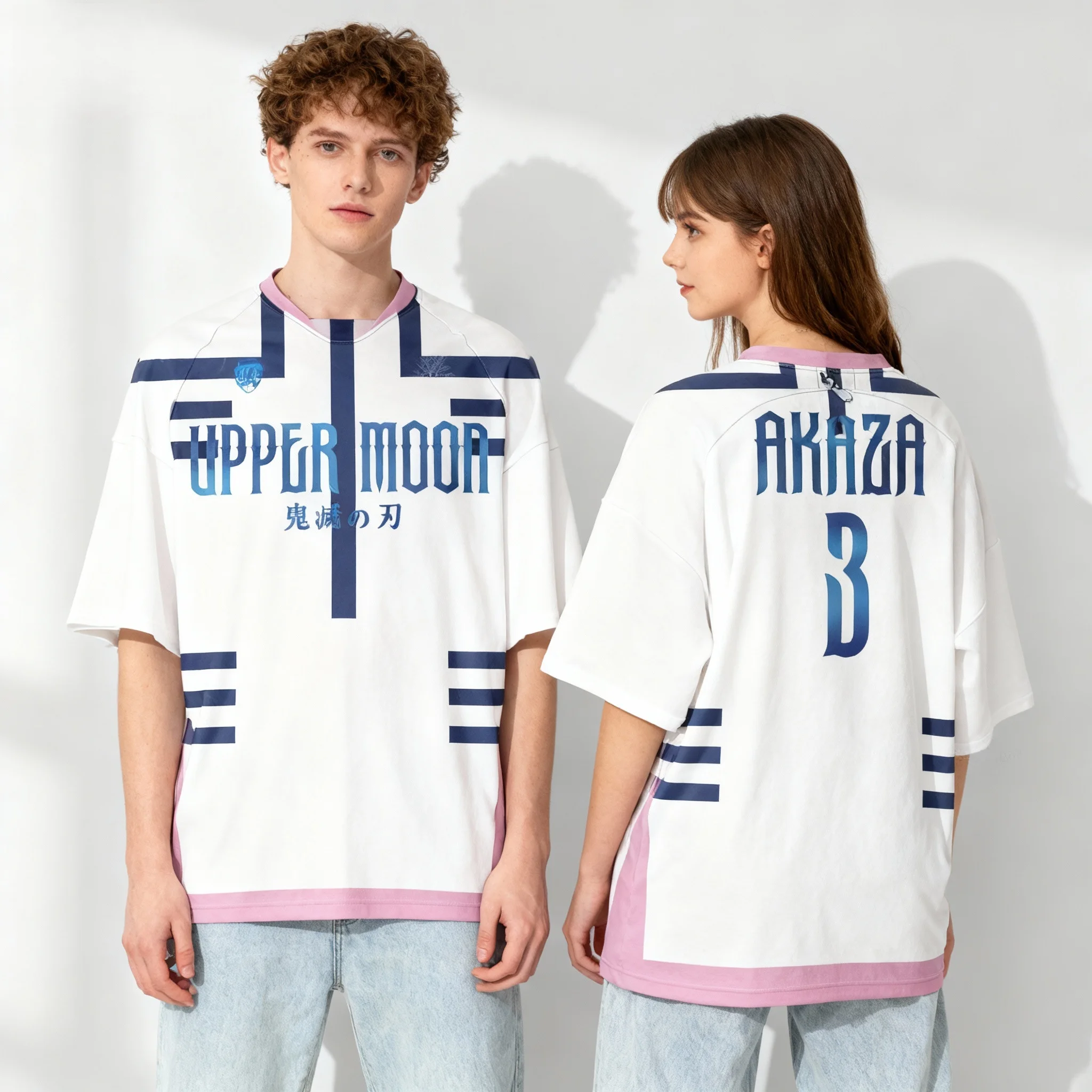 Bandai Demon Slayer Series Jersey Sweet and Cool American Street Summer T-shirt Oversized Men's and Women's Adult Top New Style