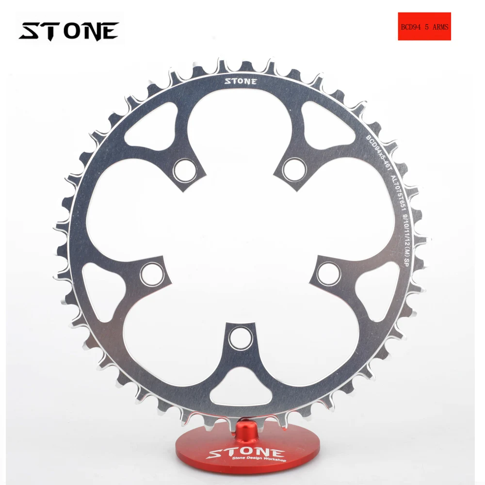 STONE BCD94 5Arms Chainring 94mm for SHIM ANO Vintage Classic Crank Silver Narrow Wide Teeth Chain Ring