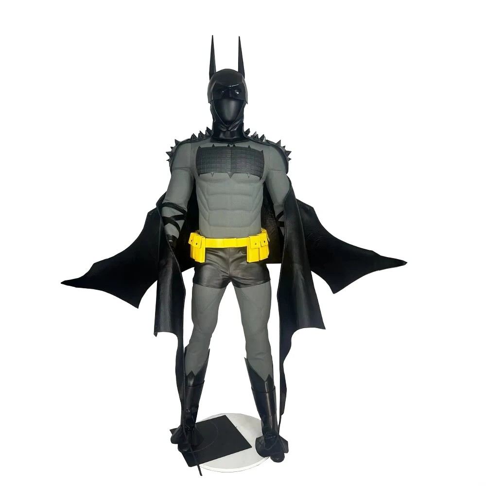 

Hero Armor Absolute Bat Outfit Bale Bruce Cosplay Costume Black Leather Comic Bat Jumpsuits Halloween Suit