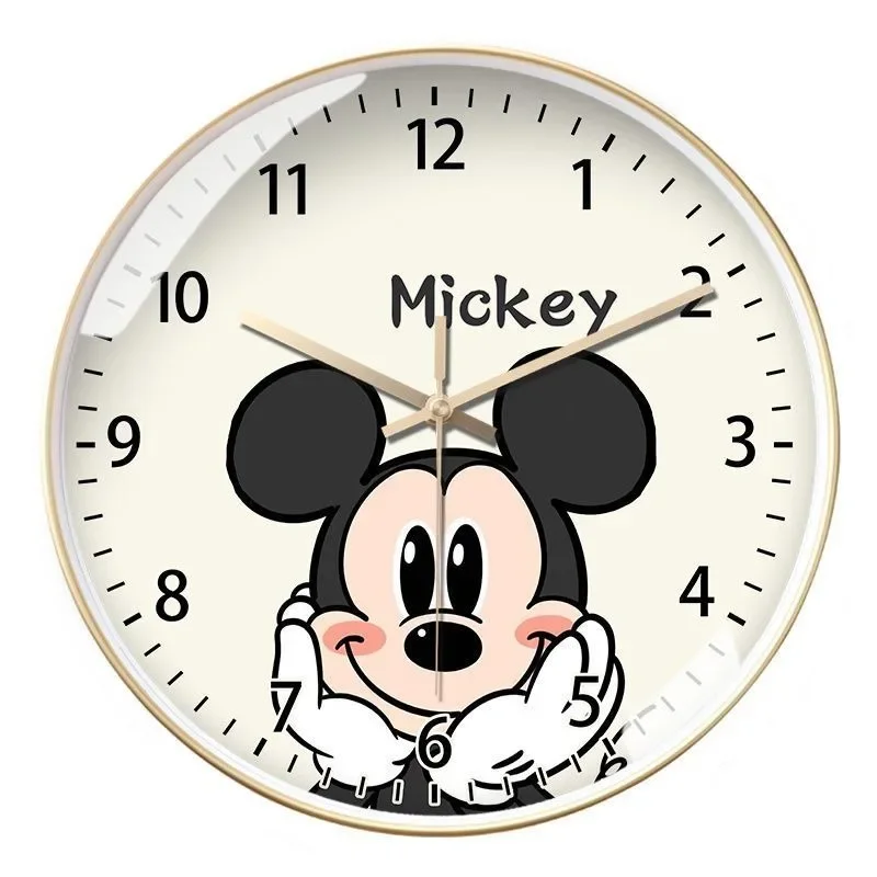 Disney Mickey Mouse Cartoon Animation orologio da parete creativo moda semplice Ins Style camera da letto soggiorno orologio da parete al quarzo silenzioso