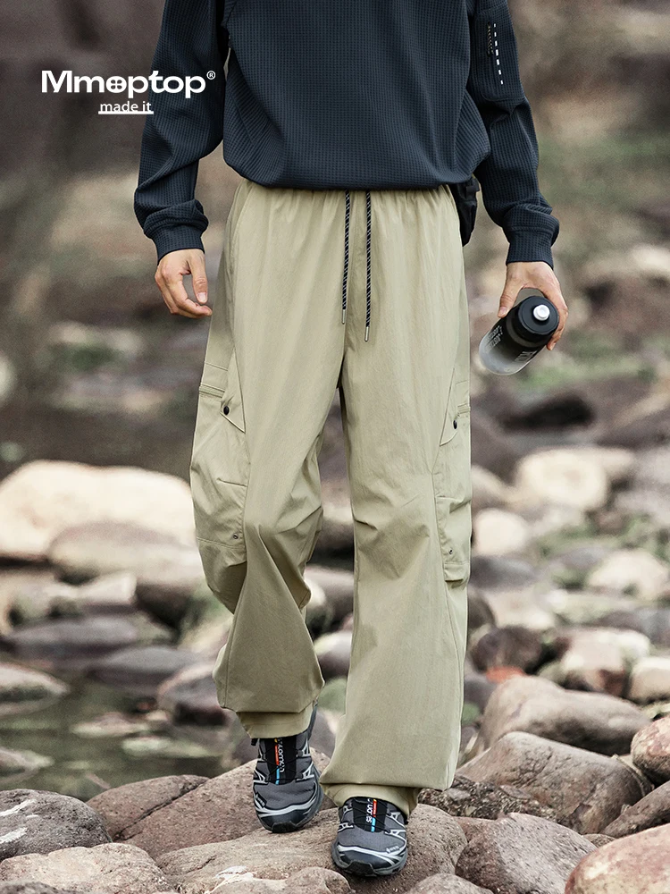 

MMOPTOP Men's Lightweight Waterproof Outdoor Hiking Trousers Loose Fit Straight Leg Casual Pants Spring Season Faion Brand