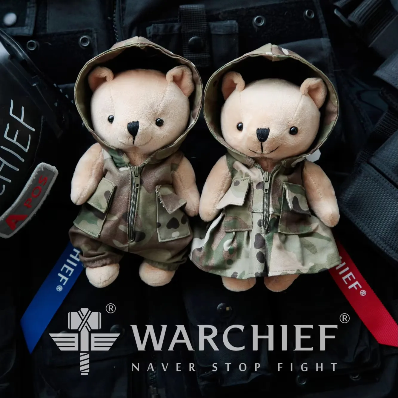 Warchief Tactical Camouflage Lovely Bear Doll Multicam Toy Vest CS Outdoor Clothing Hunting Molle Vest Dress Up Accessories