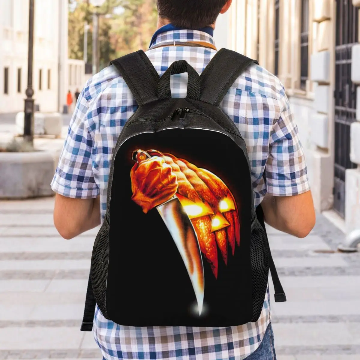 Halloween Horror Movie zaino da viaggio uomo donna scuola Laptop Bookbag studente universitario Daypack Bags