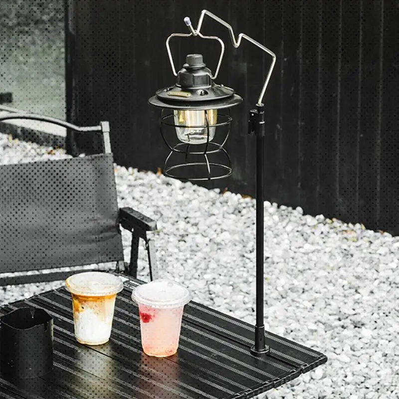 Camping Lantern Stand Telescopic Lantern Stand Pole Folding Lantern Pole Metal Outdoor Lamp Post For Camping Fishing Picnic