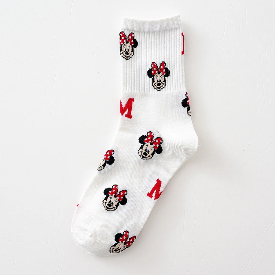 5Pairs miniso disney Hip Hop Street Fashion Nieuwigheid Anime Sokken Mannen Vrouwen Grappige Casual Korte Crew Sokken