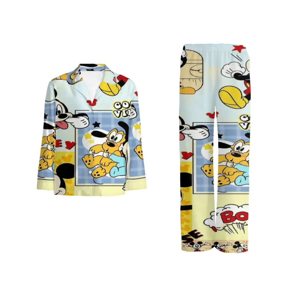 Disney Mickey Mouse Weißer Pyjama, ausgewählte Muster von Minso, süßer Stil