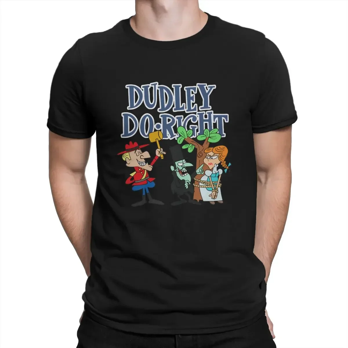 Men's Dudley Do-Right Jay Ward Cartoons 100% Cotton Clothing Funny Short Sleeve Crewneck Tees New Arrival T-Shirt Hot Sale