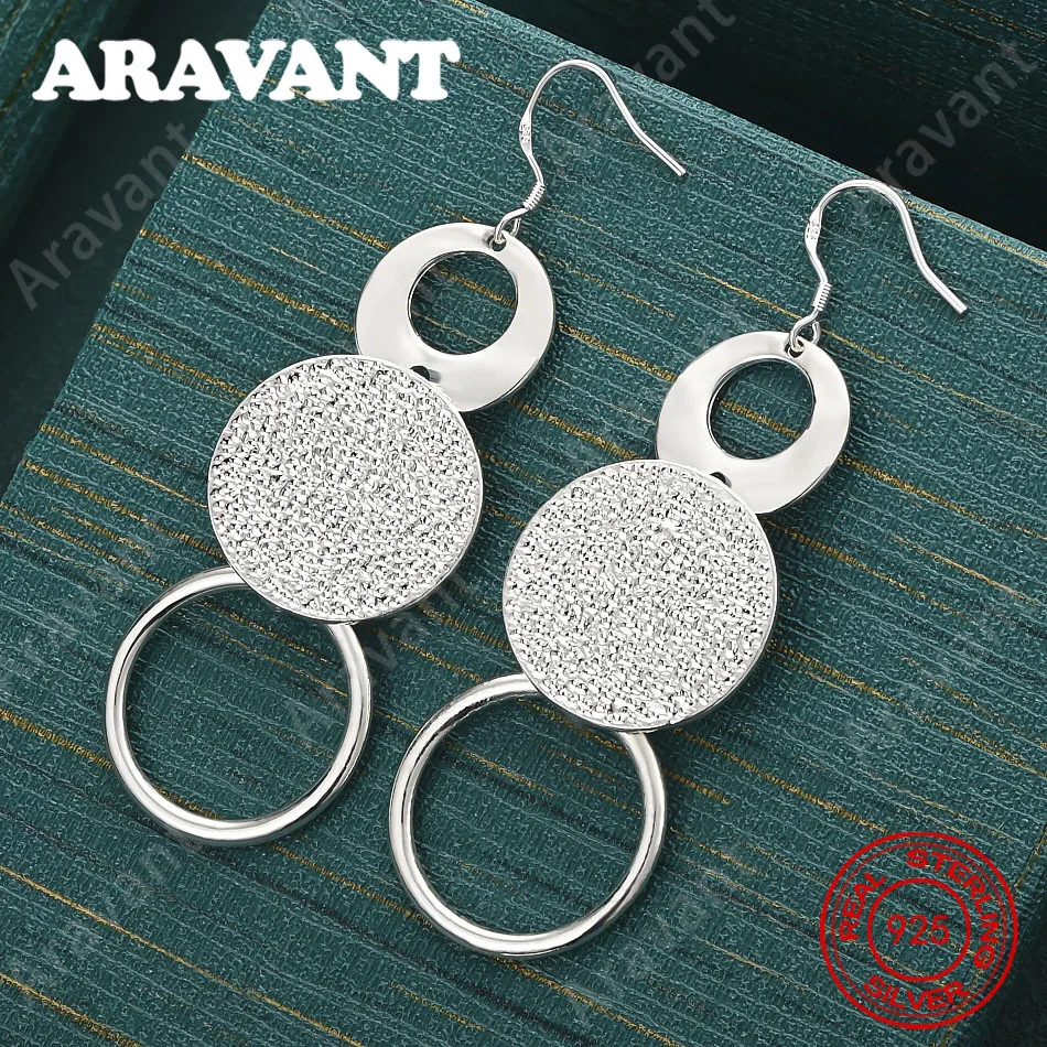 925 Sterling Silver Long Diamond-Shaped Frosted Earrings - Unique Gift For Women, Versatile For Events And Jewelry
