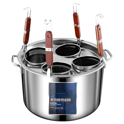 Cooking Noodle Pot Stainless Steel Soup Bucket Large Capacity Induction Cooker Stewed Soup Pot