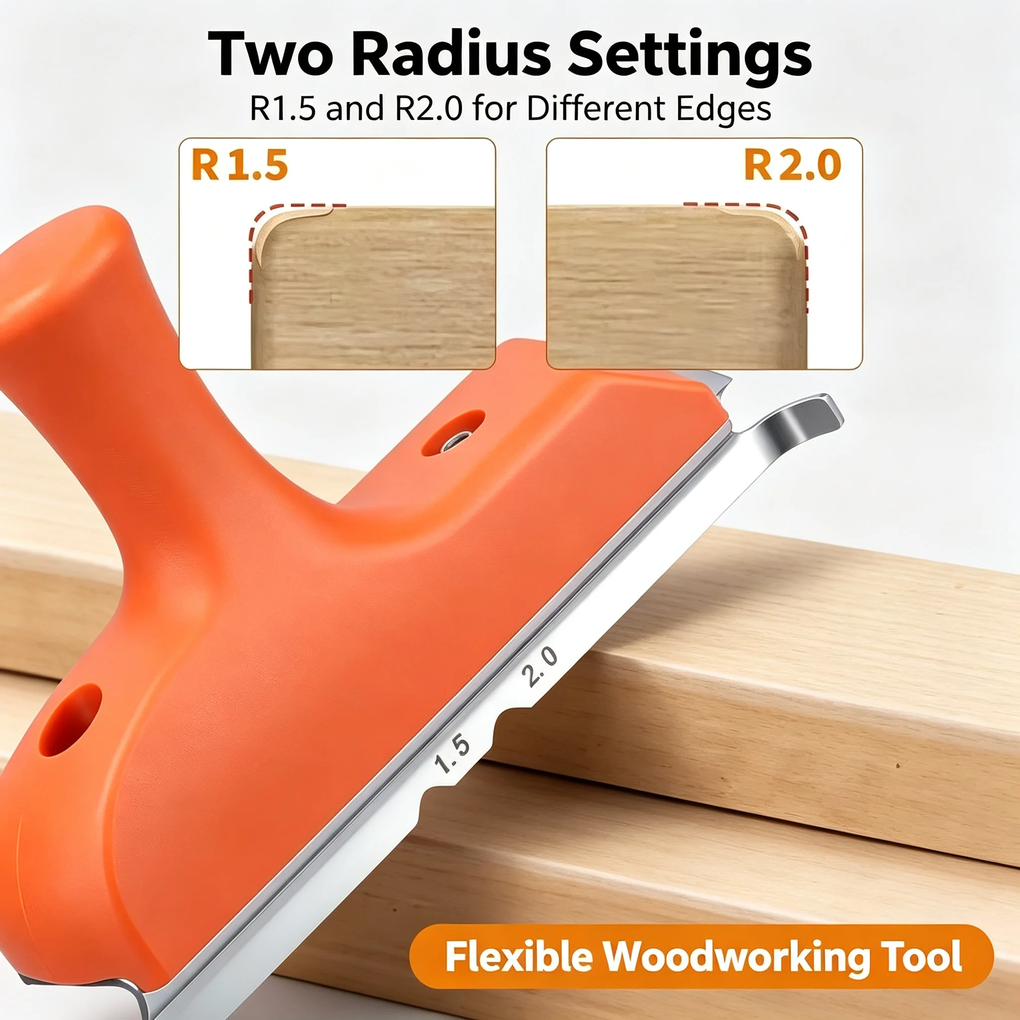 3 in 1 Woodworking Edge Trimmer, Right Angle Arc Chamfer Scraper, Deburring Manual Planer Tool for Wood Board PVC Edge Banding